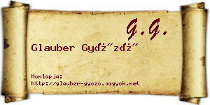 Glauber Győző névjegykártya